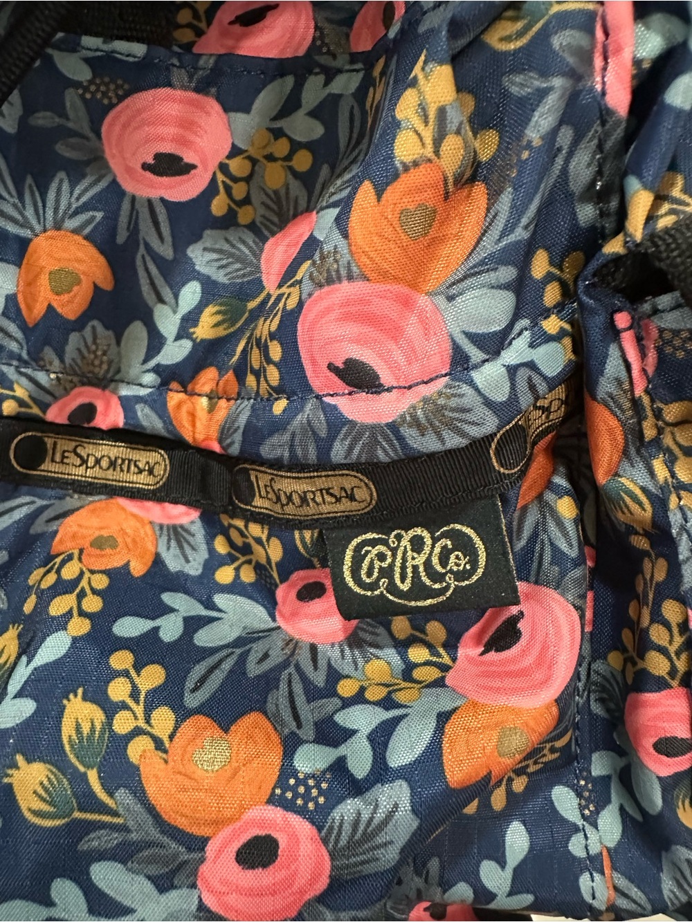 Rifle Paper Co. x LeSportsac Voyager Drawstring Backpack - Lots of Pockets! - Picture 2 of 5